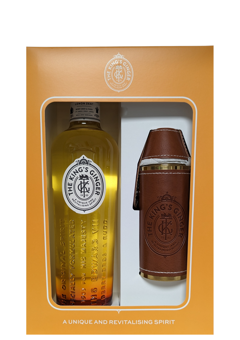 The King’s Ginger and Hunting Flask Gift Set 50cl