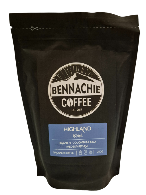 Bennachie Coffee: Highland Blend Medium Roast Coffee Ground 250g