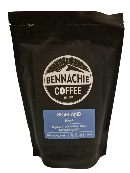 Bennachie Coffee: Highland Blend Medium Roast Coffee Ground 250g