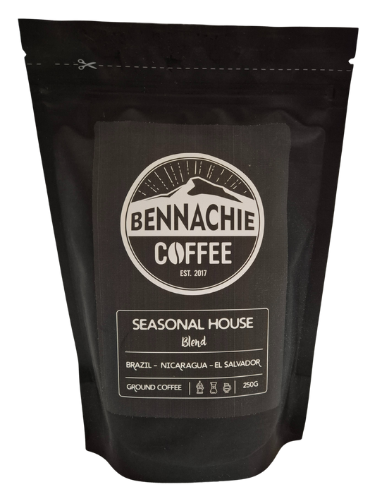 Bennachie Coffee: Seasonal House Blend Roast Coffee Ground 250g