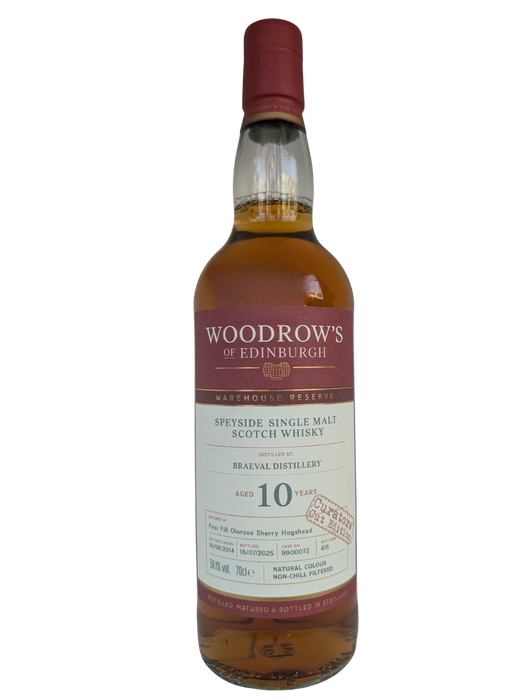 Woodrows of Edinburgh Braeval 10 Year Old 70cl