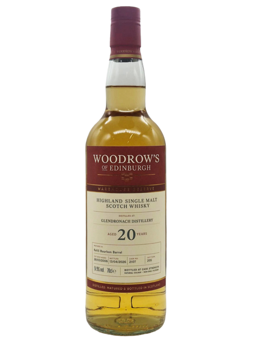 Woodrow's of Edinburgh Warehouse Reserve Glendronach 20 Year Old 70cl