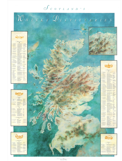 Whisky Distillery Map of Scotland